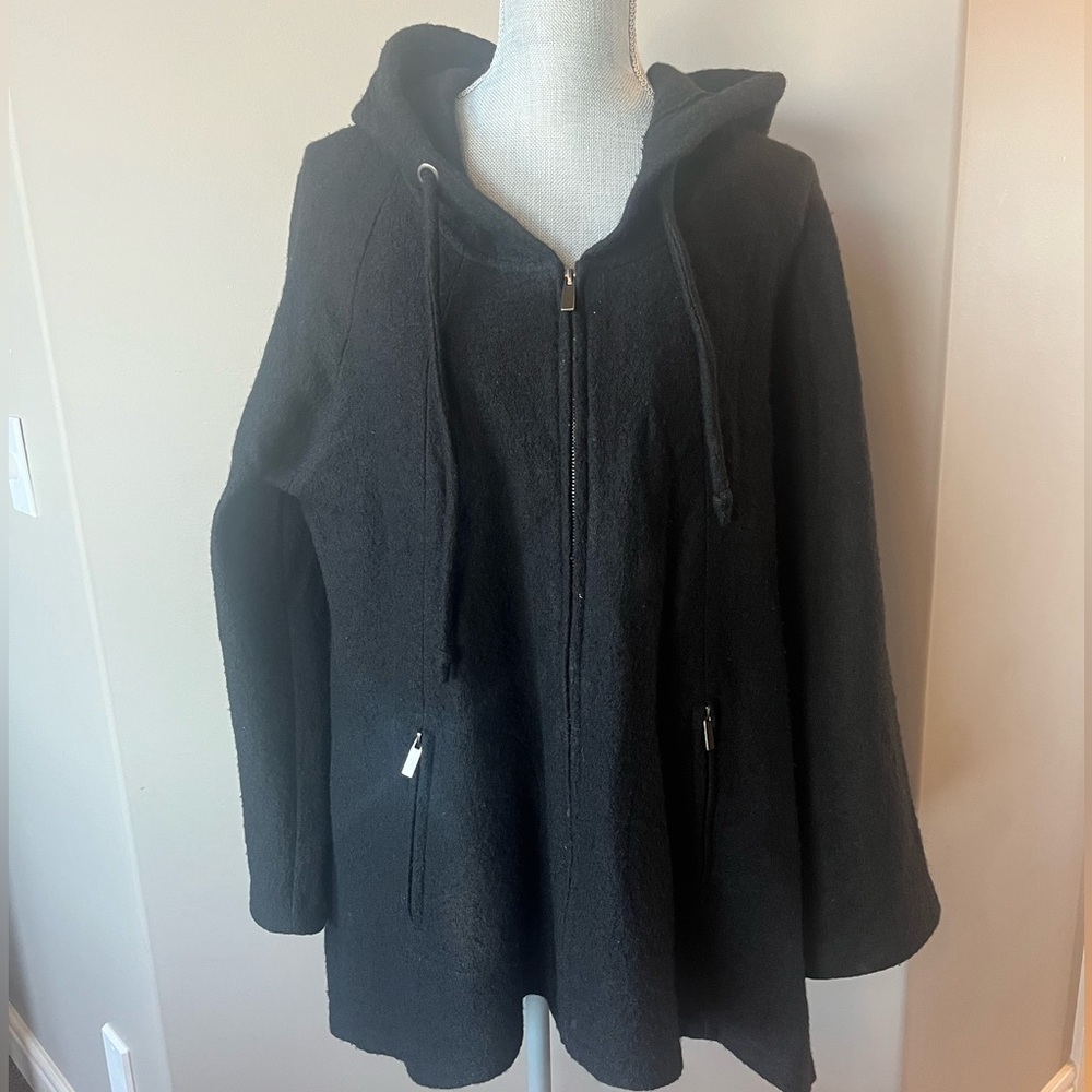 For Cynthia Black Wool-blend Coat